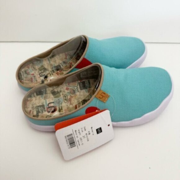 UIN Size 6.5 NWT Comfortable Women's Shoes Sky Blue Slipper - Picture 3 of 10